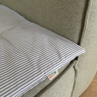 Natural Hemp filled Sofa Protector in cotton Stripe fabric for Dogs Cats Machine Washable Sofa & Couch Slipcovers Custom made sizes