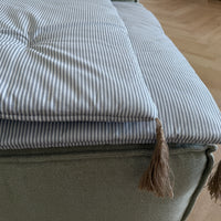 Natural Hemp filled Sofa Protector in cotton Stripe fabric for Dogs Cats Machine Washable Sofa & Couch Slipcovers Custom made sizes