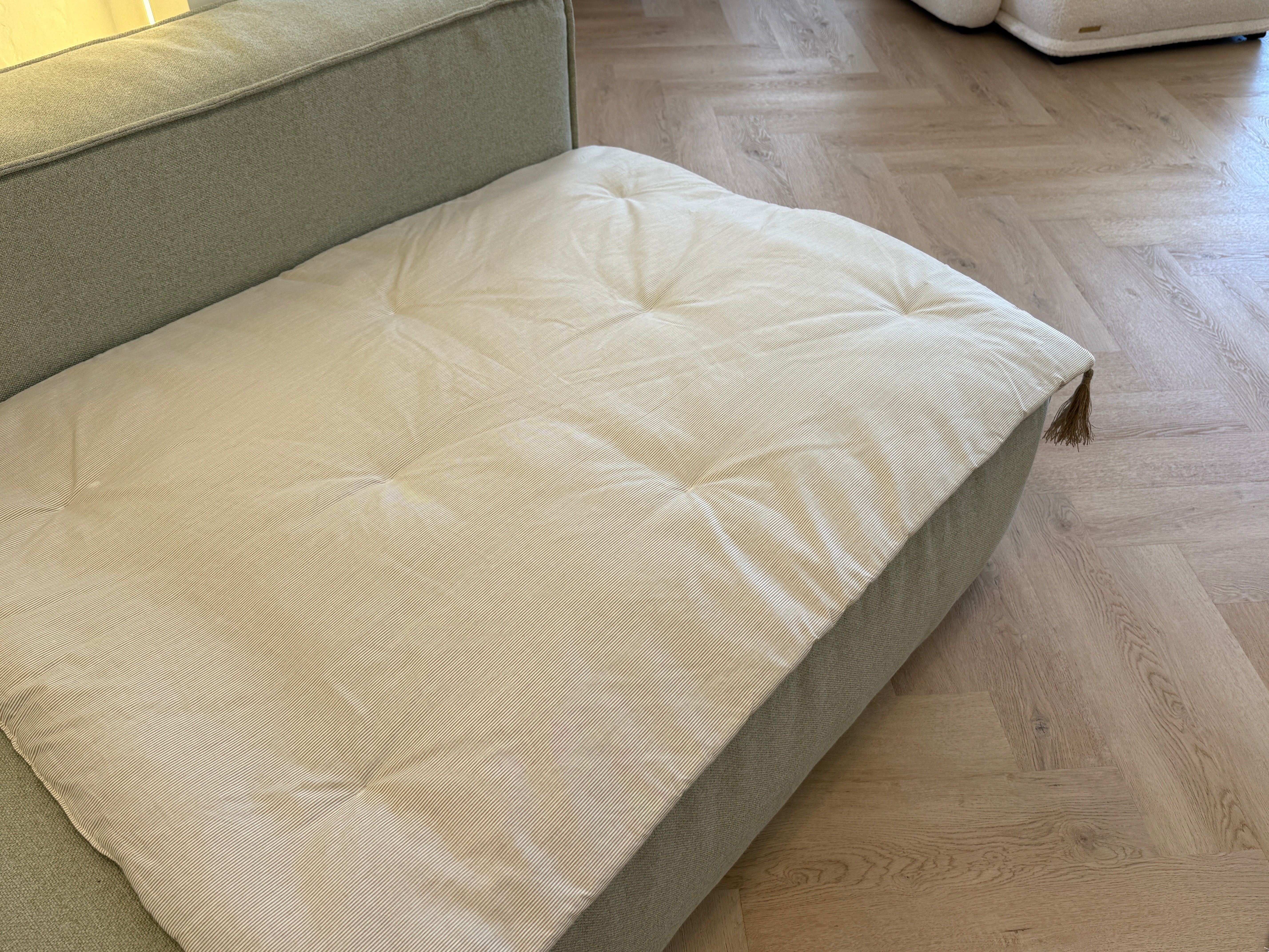 Unique Hemp filled Washable Furniture Sofa Protector for Pets, Kids Couch Slipcovers Custom made sizes in cotton Stripe fabric
