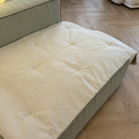 29"x94" (75x240 cm) Unique Hemp filled Washable Furniture Sofa Protector in cotton fabric in beige stripes with two tassels