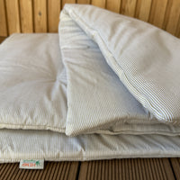 29"x94" (75x240 cm) Unique Hemp filled Washable Furniture Sofa Protector in cotton fabric in beige stripes with two tassels