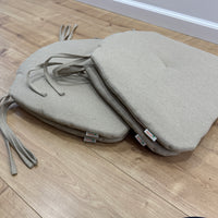 Hemp Linen seat cushion for chair with ties filled organic hemp fiber in natural non dyed linen fabric Chair Cushion Pillow seat custom size