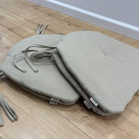 Hemp Linen seat cushion for chair with ties filled organic hemp fiber in natural non dyed linen fabric Chair Cushion Pillow seat custom size