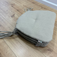 Hemp Linen seat cushion for chair with ties filled organic hemp fiber in natural non dyed linen fabric Chair Cushion Pillow seat custom size