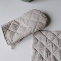 Natural Hemp Linen Oven Mitt and Pot Holder Set Filled unique Hemp fiber filling Pot holders Gloves Housewarming gift