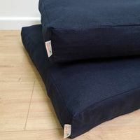 Hemp cushion with removable cover Hemp fiber filling in cotton fabric with linen cover Floor cushion custom made size