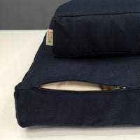 Hemp cushion with removable cover Hemp fiber filling in cotton fabric with linen cover Floor cushion custom made size