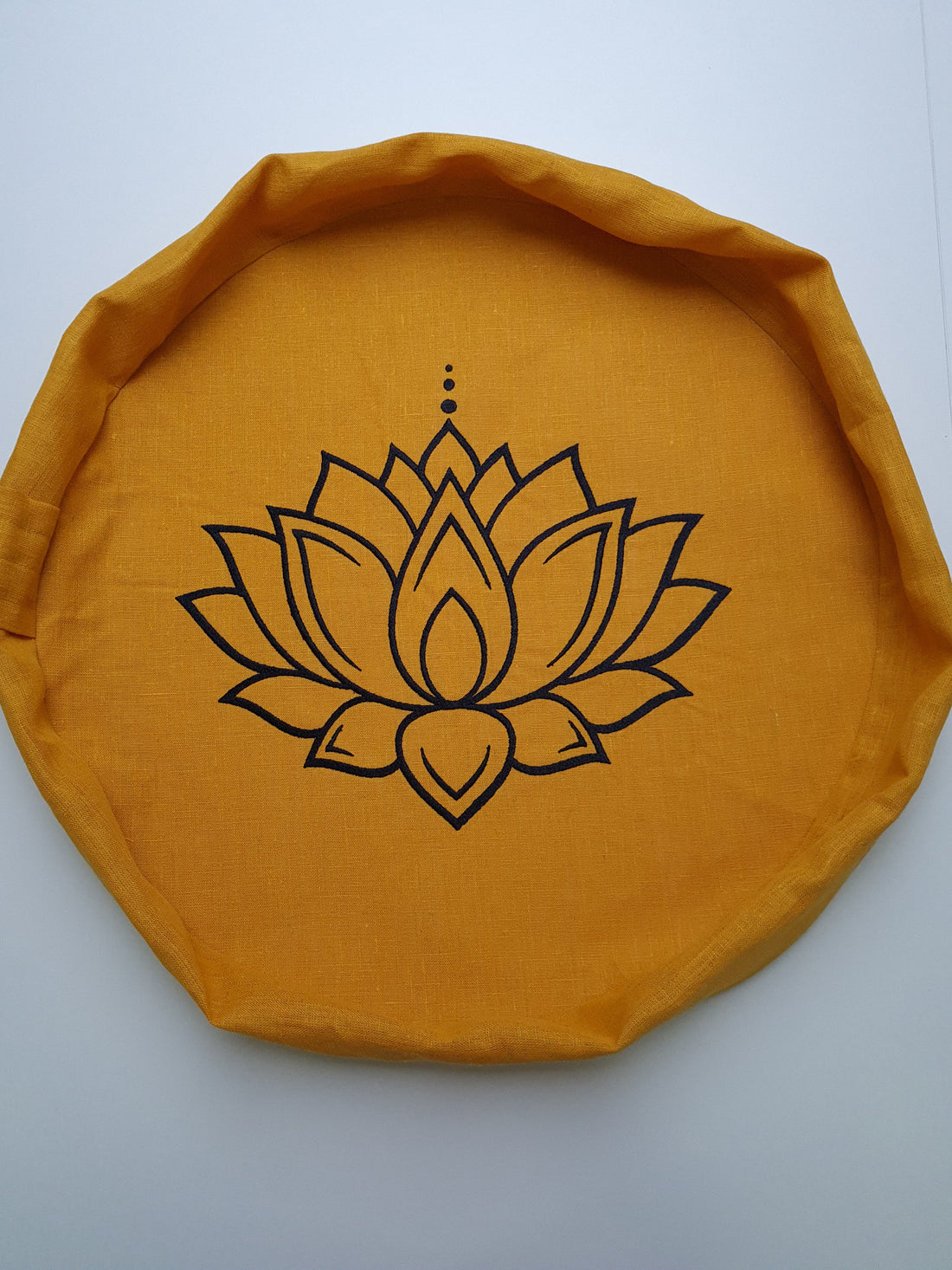 Embroidery cover Linen cover for Zafu with zipper / linen floor cushion Without Filler