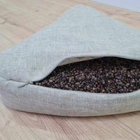 Triangular Linen floor cushion filled Buckwheat hulls /Organic Meditation cushion/ pillow seat/Meditation pillow for Yoga studio