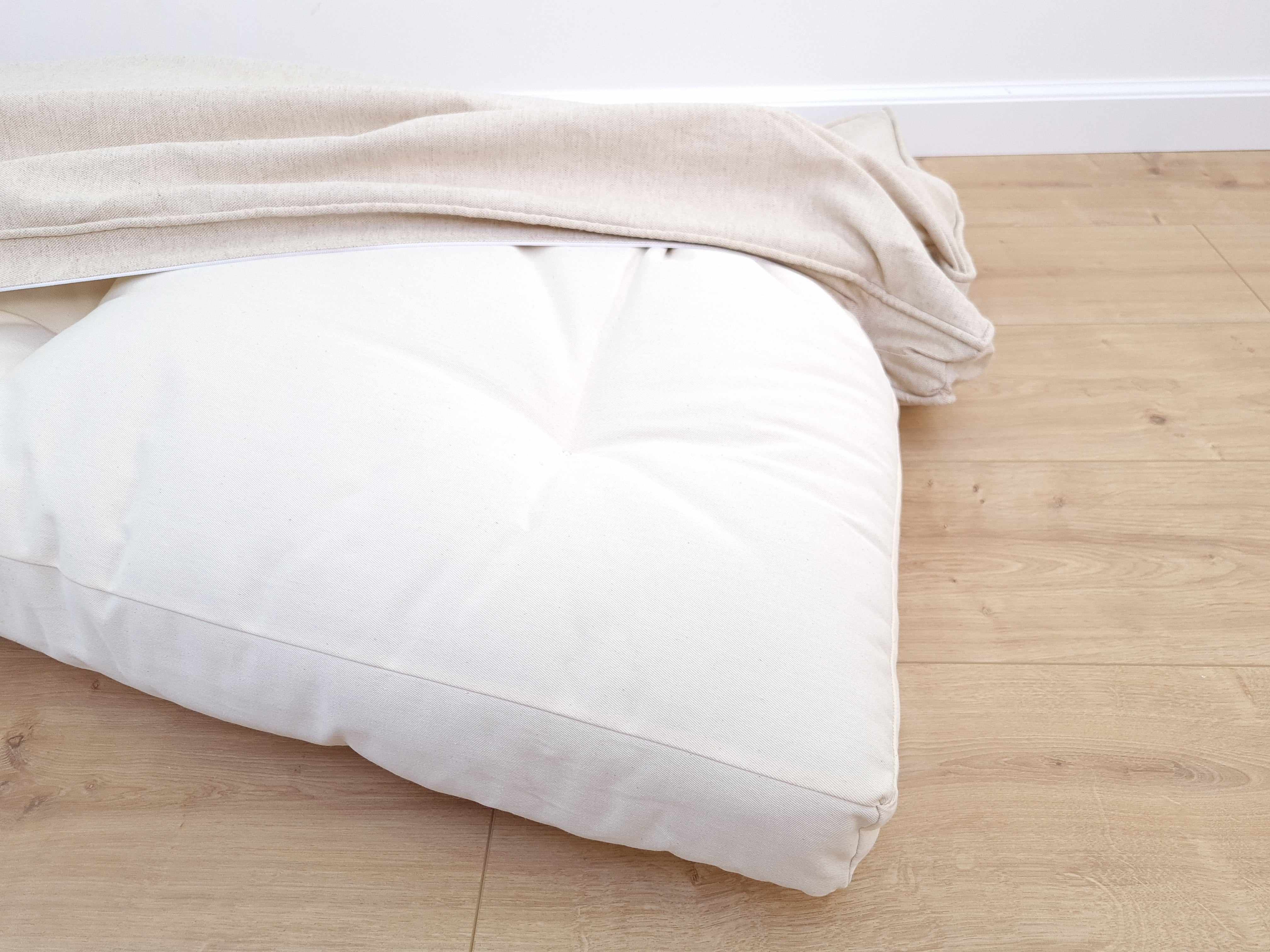 Special listing for R. three hemp cushions with covers in natural beige linen fabric