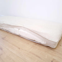Hemp Custom made Window Mudroom Floor bench cushion with removable linen cover, with a lace, without stitches filled organic hemp fiber in natural non-dyed cotton fabric