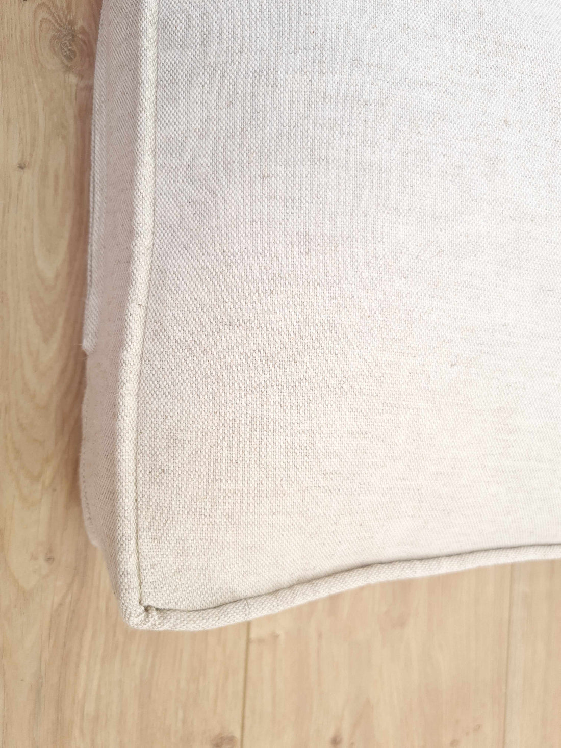 Hemp Custom made Window Mudroom Floor bench cushion with removable linen cover, with a lace, without stitches filled organic hemp fiber in natural non-dyed cotton fabric