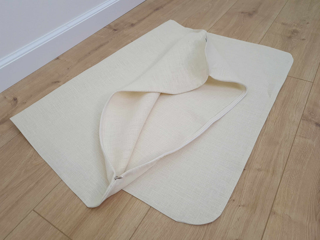 Zabuton cover Linen natural cover with zipper, unfulfilled linen case size 23"x35" without stitches