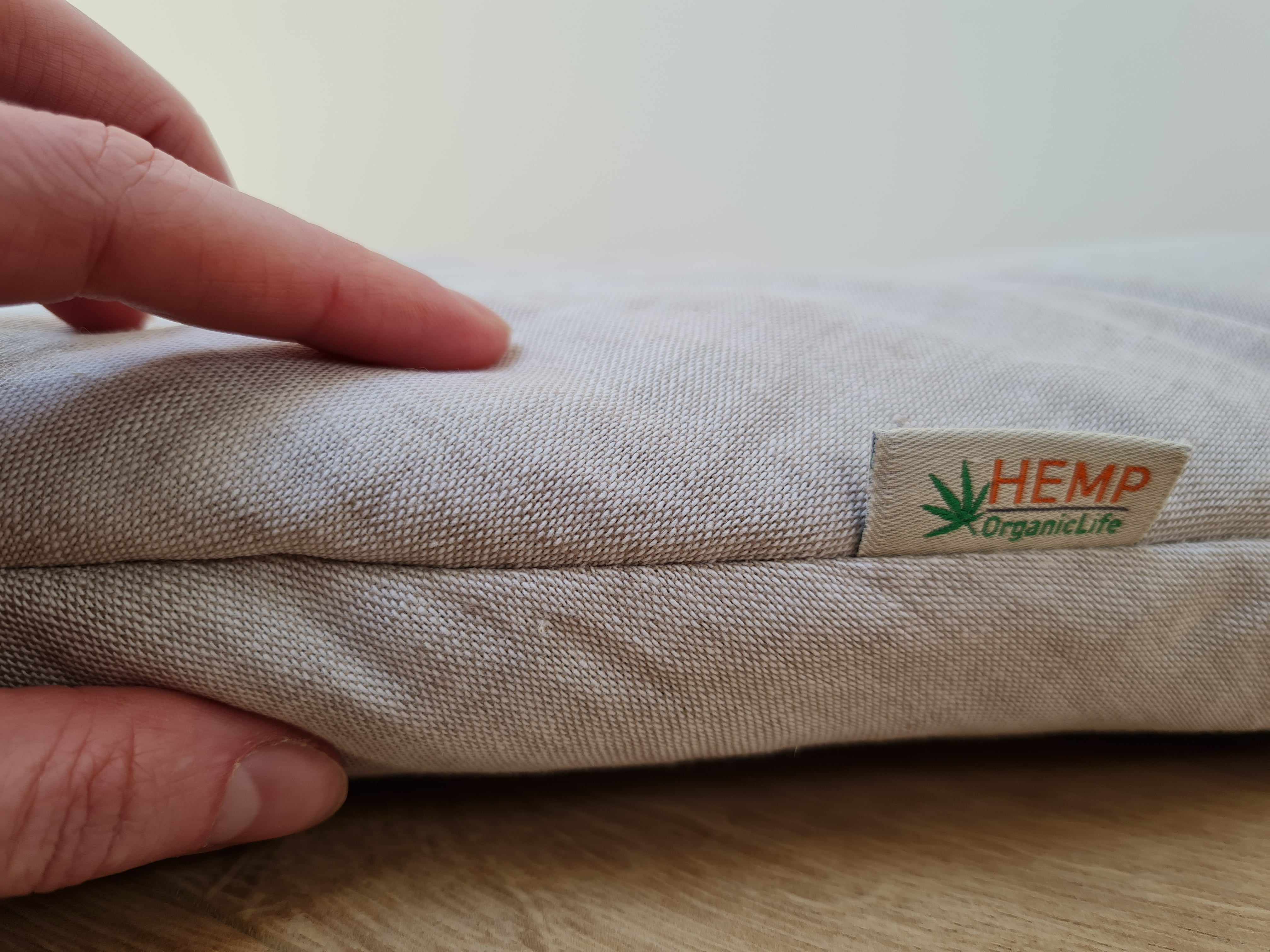 Hemp Linen 1" (2.5 cm) thick Round Play Mat Filled HEMP Fiber in non-dyed linen fabric baby crawling & play Mat Activity Tummy time mat