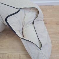Hemp seat cushion filled organic hemp fiber filling with removable natural zippered cover