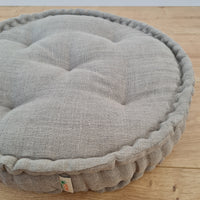 Round Hemp Cushion filled Hemp Fiber in natural Linen fabric organic Floor Chair cushion Meditation pillow custom made size