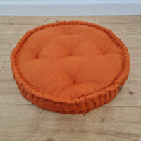 Round Hemp Cushion filled Hemp Fiber in natural Linen fabric organic Floor Chair cushion Meditation pillow custom made size