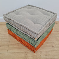 Hemp Linen Floor Cushion fileld organic Hemp Fiber in Natural Linen fabric / floor pillow Pillow seat/Meditation Yoga