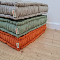 Hemp Linen Floor Cushion fileld organic Hemp Fiber in Natural Linen fabric / floor pillow Pillow seat/Meditation Yoga