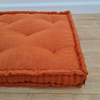 Hemp Linen Floor Cushion fileld organic Hemp Fiber in Natural Linen fabric / floor pillow Pillow seat/Meditation Yoga