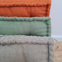 Hemp Linen Floor Cushion fileld organic Hemp Fiber in Natural Linen fabric / floor pillow Pillow seat/Meditation Yoga