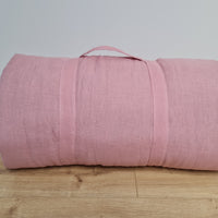 Kindergarten Hemp Linen Sleeping Bag with Pillow School Nap Mat Kids Organic Hemp Fiber Filling in coral pink Linen Fabric hand made