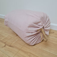 Thick HEMP Sleeping bag in washed ashen pink linen fabric- organic hemp fiber filling + linen fabric - blanket quilt, hand made