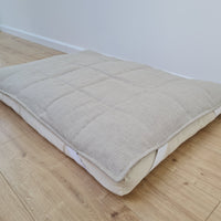 Organic Hemp Linen quilted Cover \ protector for Pet Mat Pad filled Hemp Fiber in non-dyed linen fabric