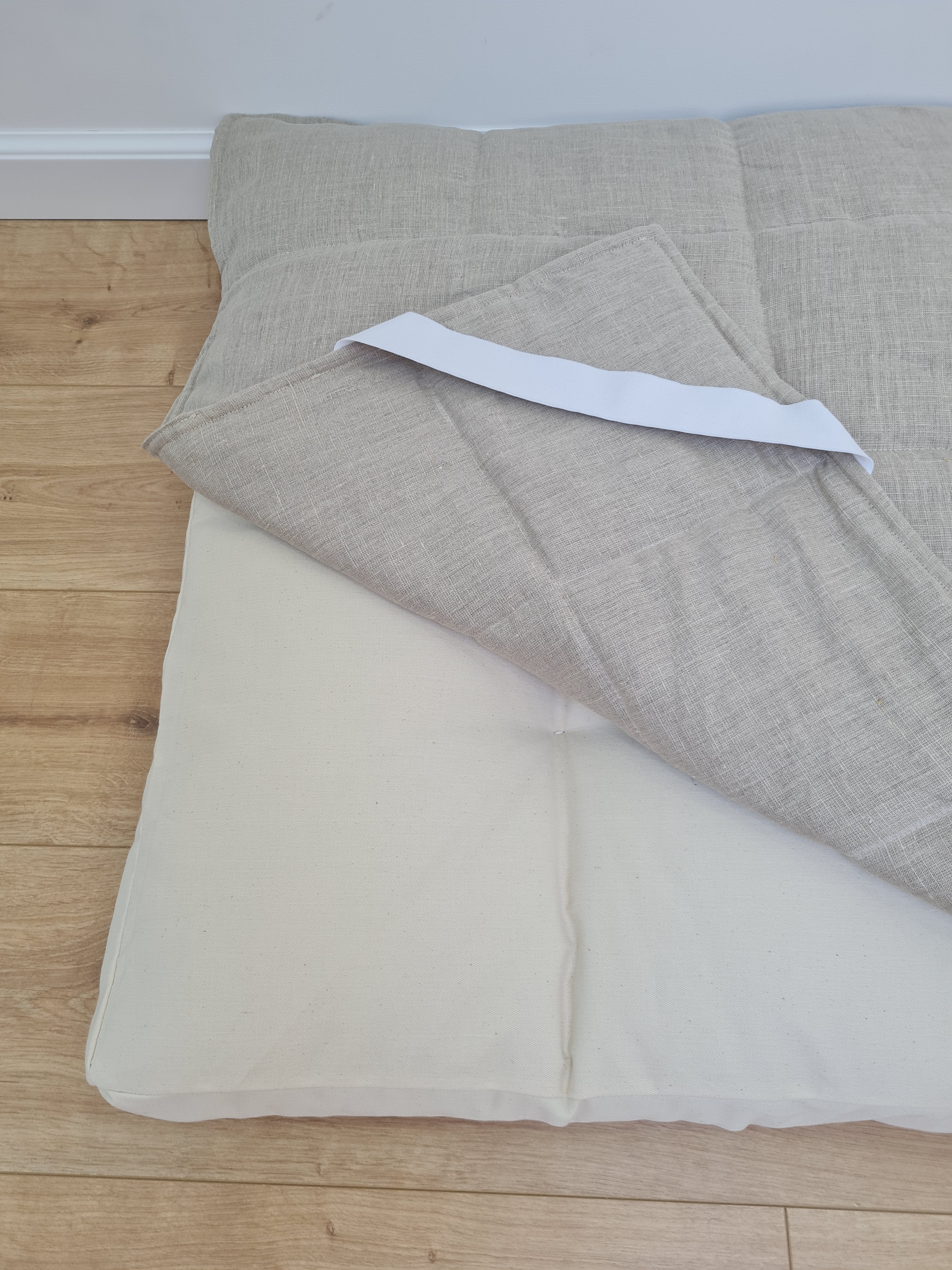 Organic Hemp Linen quilted Cover \ protector for Pet Mat Pad filled Hemp Fiber in non-dyed linen fabric