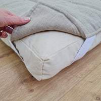 Organic Hemp Linen quilted Cover \ protector for Pet Mat Pad filled Hemp Fiber in non-dyed linen fabric