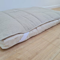 Organic Hemp Linen quilted Cover \ protector for Pet Mat Pad filled Hemp Fiber in non-dyed linen fabric