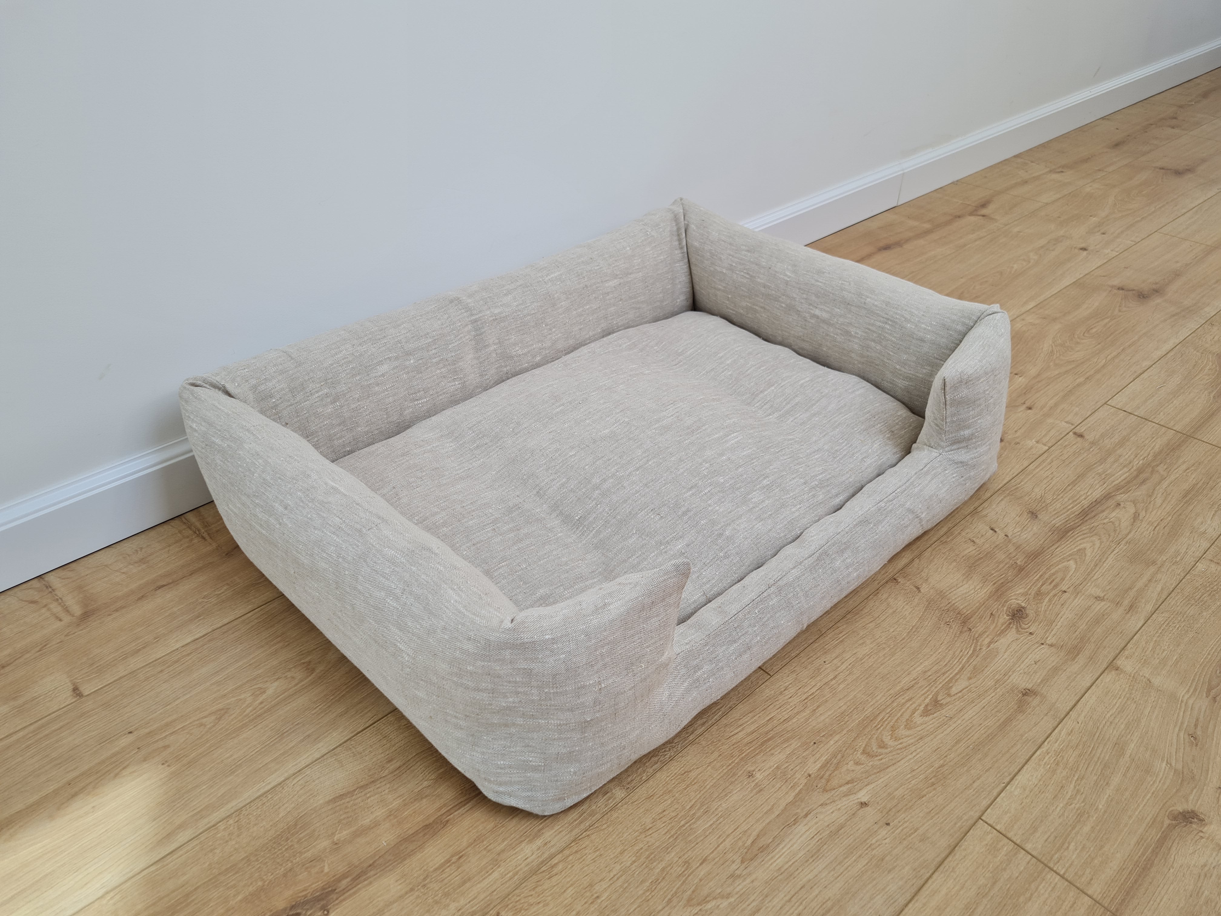 Organic Hemp Pet Bed Removable Washable Natural Linen Cover Bed Filled Organic Hemp Fiber Filler - Dog Cat Pet Bed Cots Mat Cover