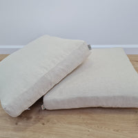 Hemp cushion with removable cover Hemp fiber filling in cotton fabric with linen cover Floor cushion custom made size