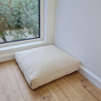 Hemp cushion with removable cover Hemp fiber filling in cotton fabric with linen cover Floor cushion custom made size