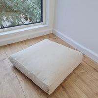 Hemp cushion with removable cover Hemp fiber filling in cotton fabric with linen cover Floor cushion custom made size