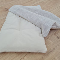 HEMP pet bed in natural non-dyed variegated gray linen fabric filled organic HEMP Fiber - mat carpet - house for cats organic