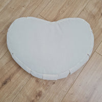 Heart-shaped floor cushion filled Buckwheat hulls in natural undyed cotton fabric/Organic cushion/Meditation pillow for Yoga studio
