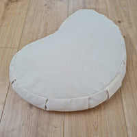 Heart-shaped floor cushion filled Buckwheat hulls in natural undyed cotton fabric/Organic cushion/Meditation pillow for Yoga studio