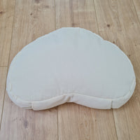 Heart-shaped floor cushion filled Buckwheat hulls in natural undyed cotton fabric/Organic cushion/Meditation pillow for Yoga studio