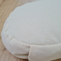 Heart-shaped floor cushion filled Buckwheat hulls in natural undyed cotton fabric/Organic cushion/Meditation pillow for Yoga studio