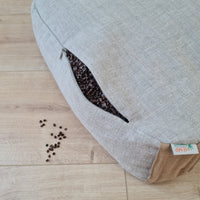 Triangular Linen floor cushion filled Buckwheat hulls /Organic Meditation cushion/ pillow seat/Meditation pillow for Yoga studio