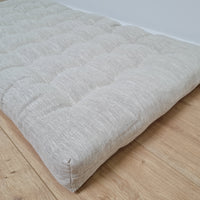 Hemp Linen cushion mat with organic hemp fiber filling in natural non dyed linen fabric window bench cushion custom made