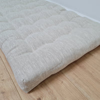 Hemp Linen cushion mat with organic hemp fiber filling in natural non dyed linen fabric window bench cushion custom made