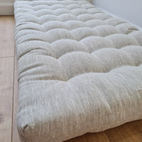 Hemp Linen cushion mat with organic hemp fiber filling in natural non dyed linen fabric window bench cushion custom made