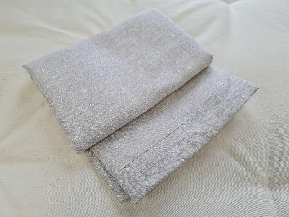 Linen Cover with zipper for shikibuton 3" thik in Grey Undyed Unbleached Natural Linen Fabric Queen Full, Twin, King Custom size