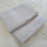Linen Cover with zipper for shikibuton 3" thik in Grey Undyed Unbleached Natural Linen Fabric Queen Full, Twin, King Custom size