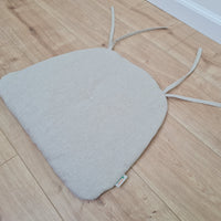 Hemp Linen seat cushion for chair with ties filled organic hemp fiber in natural non dyed linen fabric Chair Cushion Pillow seat custom size