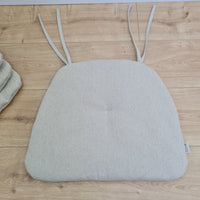 Hemp Linen seat cushion for chair with ties filled organic hemp fiber in natural non dyed linen fabric Chair Cushion Pillow seat custom size