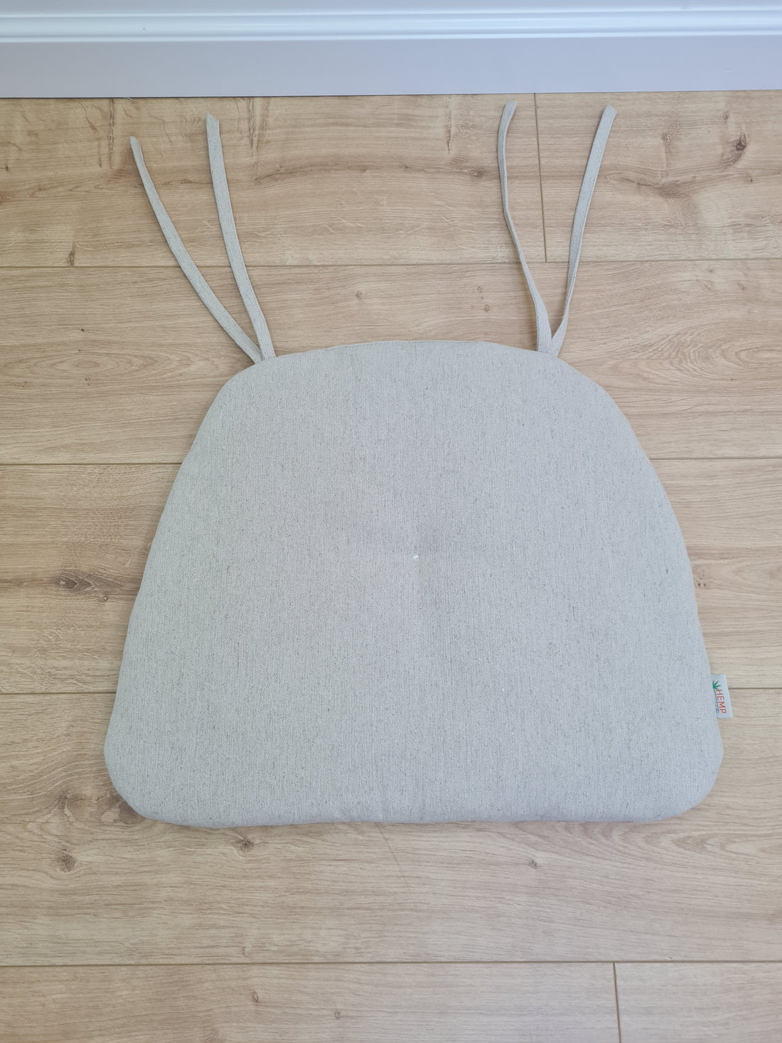 Hemp Linen seat cushion for chair with ties filled organic hemp fiber in natural non dyed linen fabric Chair Cushion Pillow seat custom size