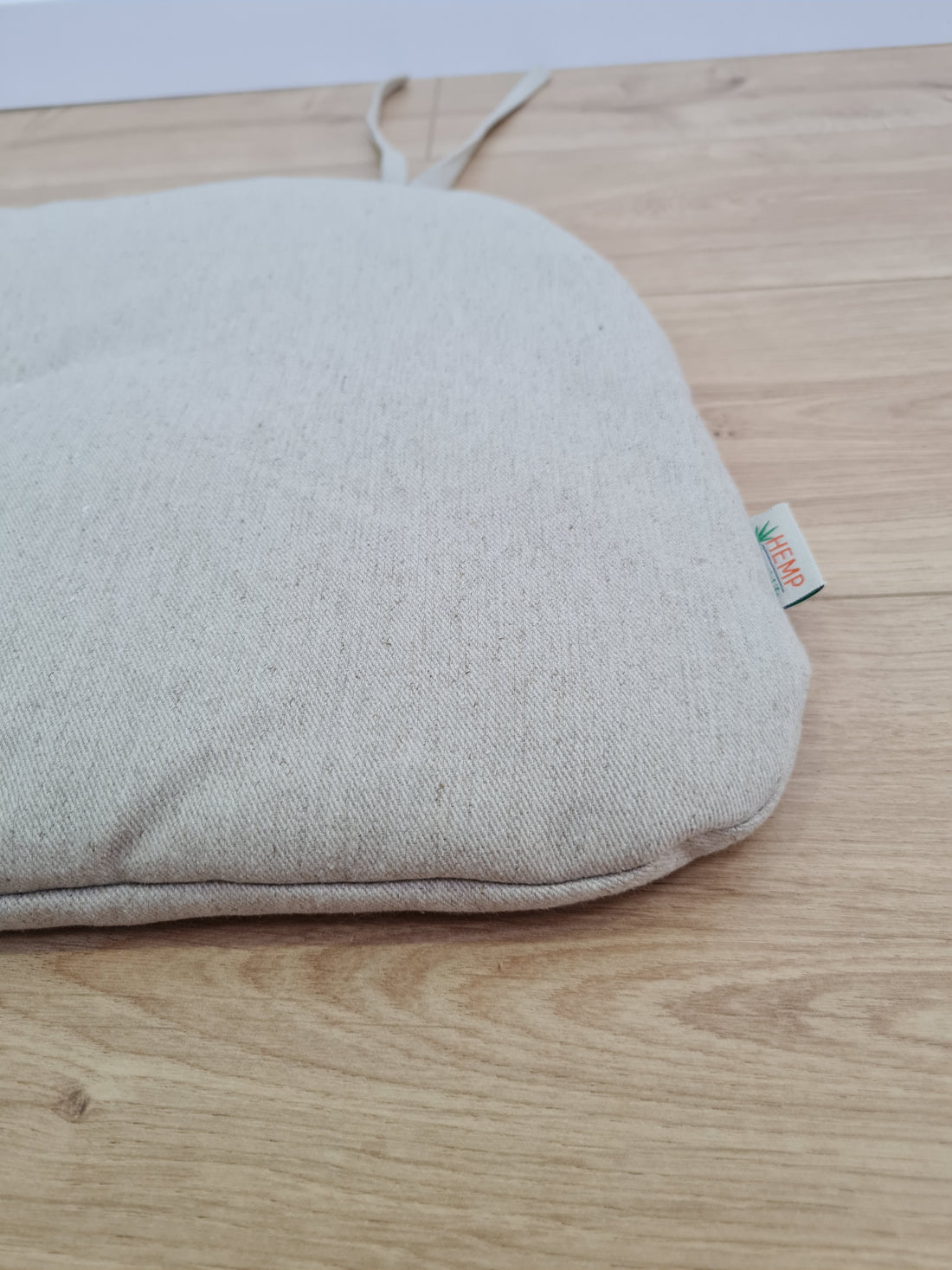 Hemp Linen seat cushion for chair with ties filled organic hemp fiber in natural non dyed linen fabric Chair Cushion Pillow seat custom size